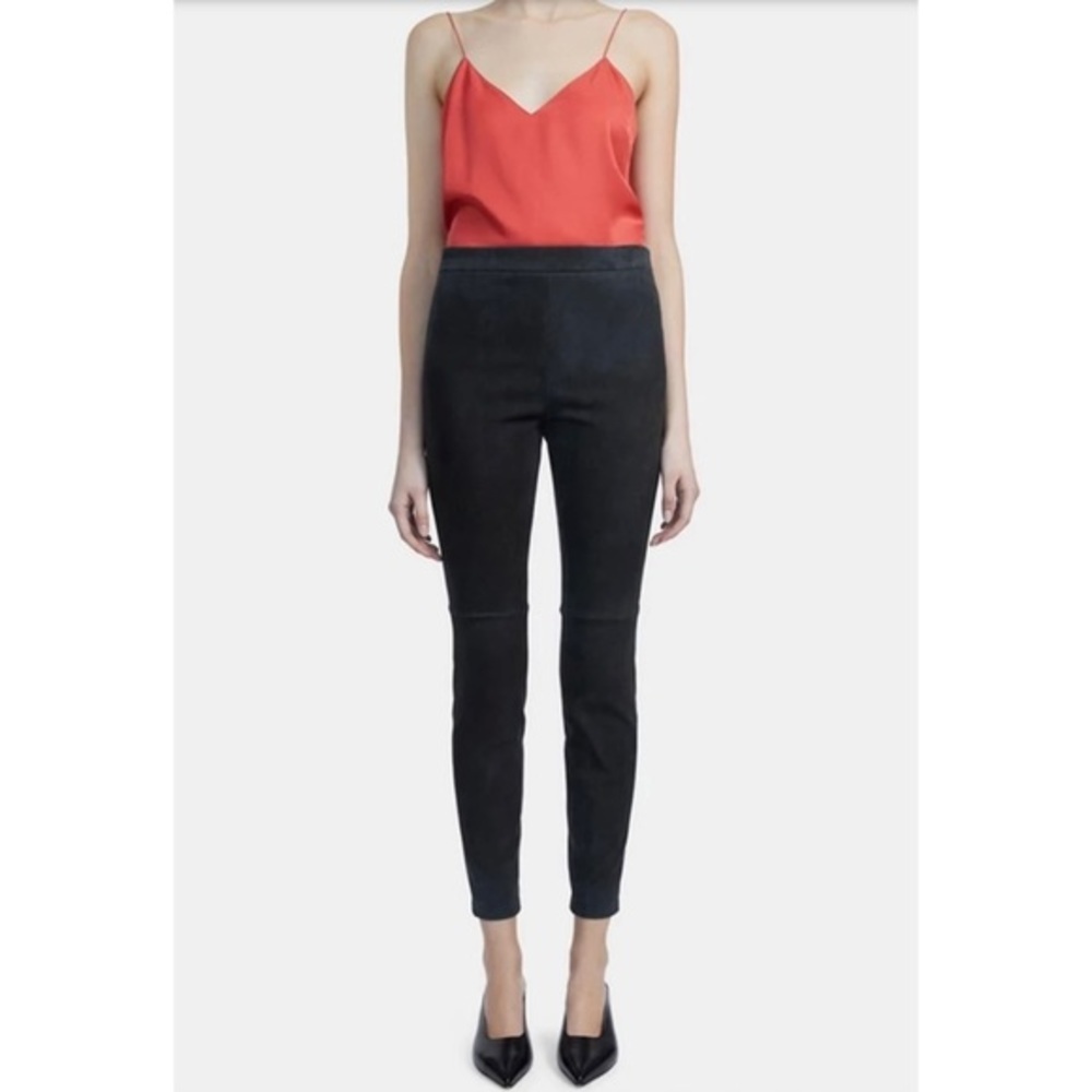 NWT Theory Adbelle Leather Leggings pants suede